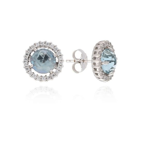 MOISS stříbrné náušnice TOPAZ