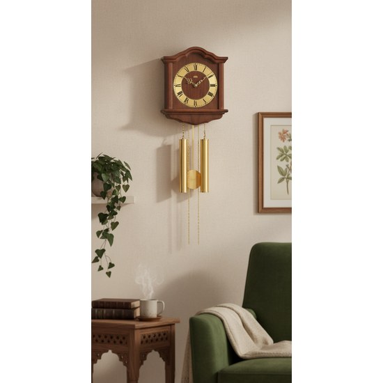 AMS 206/1 - Závažové bicí hodiny od německého výrobce v odstínu ořechu