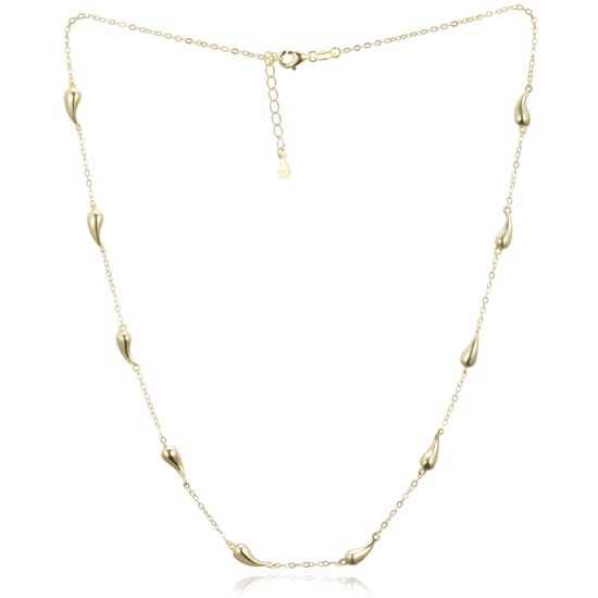 MINET Pozlacený stříbrný náhrdelník kapky