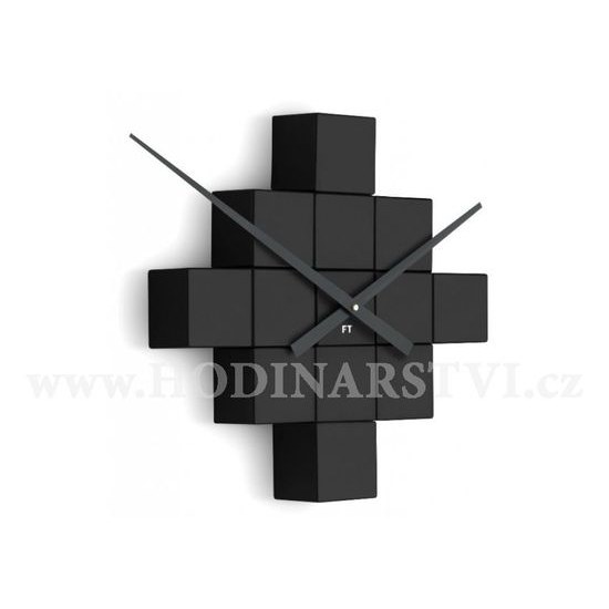 Designové nástěnné nalepovací hodiny Future Time FT3000BK Cubic black