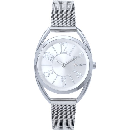 MINET Stříbrné dámské hodinky s čísly ICON SILVER MWL5243