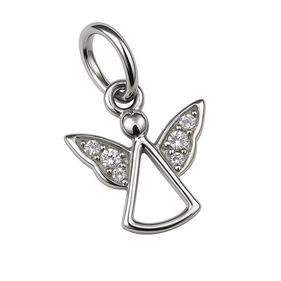 Stříbrný 925/1000 přívěsek Anděl se zirkony
