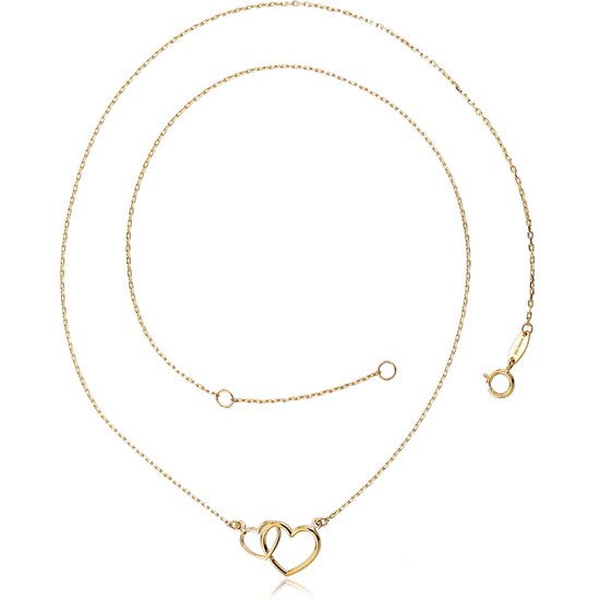 MINET Zlatý náhrdelník se srdíčky Au 585/1000 1,75g