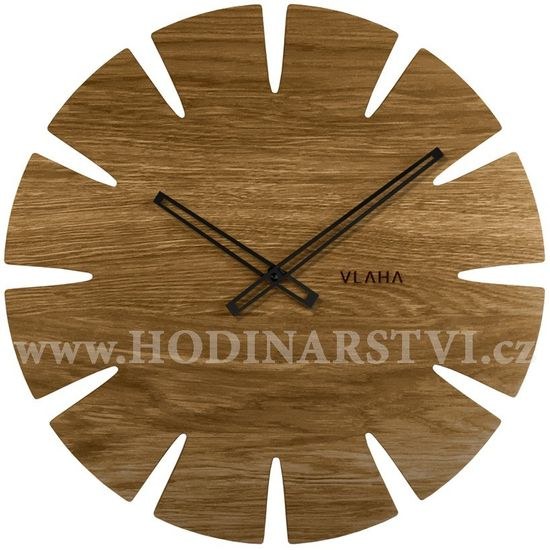 Dubové hodiny VLAHA VCT1032 vyrobené v Čechách s černými ručičkami