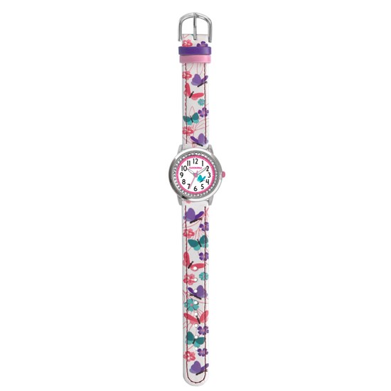 CLOCKODILE Bílé dívčí dětské hodinky MOTÝL CWG5150