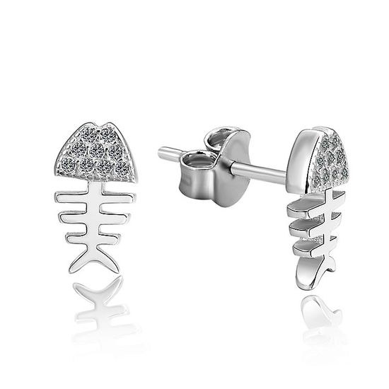 MOISS stříbrné náušnice RYBA