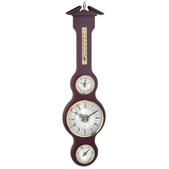 Meteostanice kaplička TFA 45.3004.04 mahagon - s teploměrem, vlhkoměrem, barometrem a hodinami