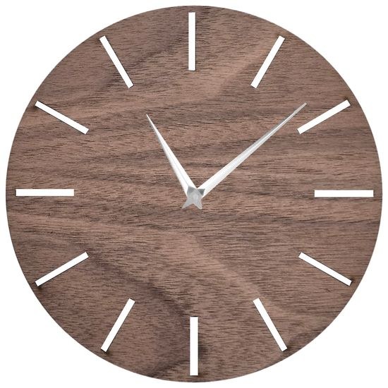KUBRi KU3002 - Odstín ořech - dřevěné hodiny od českého výrobce s tichým chodem v mnoha velikostech
