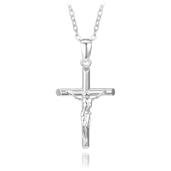 MINET Stříbrný náhrdelník JEŽÍŠ NA KŘÍŽI