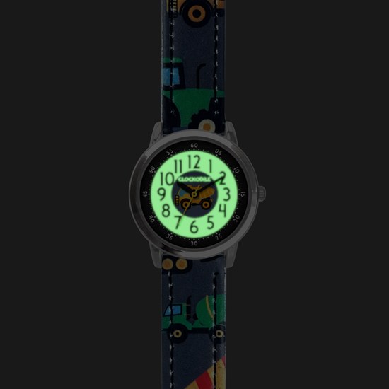 CLOCKODILE Svítící modré chlapecké dětské hodinky BAGRY