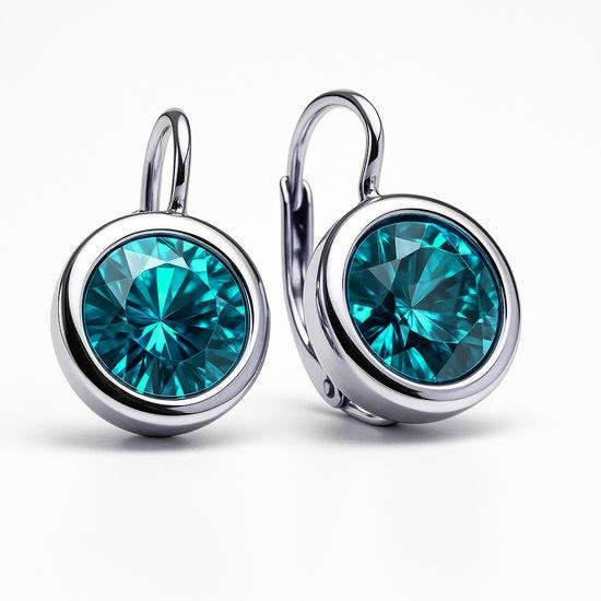 Stříbrné náušnice se zeleným zirkonem