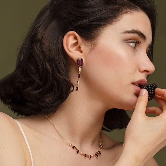 Stříbrné zlacené náušnice Victoria Cruz A3674-11DT