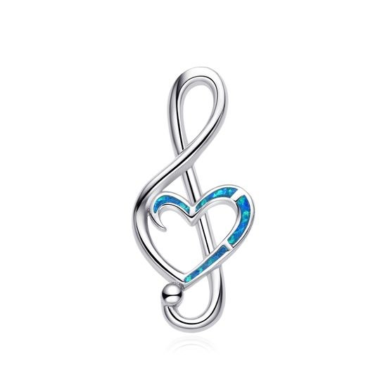 MOISS stříbrný přívěsek OPÁL HOUSLOVÝ KLÍČ