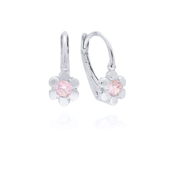 MOISS dětské náušnice z bílého zlata KVĚTINA