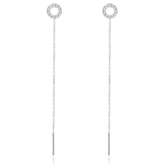 MINET Stříbrné náušnice kroužky se zirkony