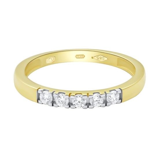 Zlatý 585/1000 prsten s kameny NF278