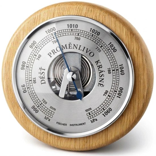 KUBRi 0204A - Špičkový barometr osazený v dubovém dřevě