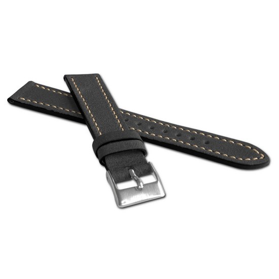 LAVVU LSWUB22 Černý řemínek RETRO z luxusní kuže Top Grain - 22