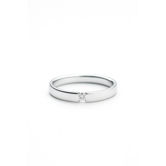 Zlatý 585/1000 prsten z bílého zlata s briliantem 156 0,05ct