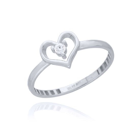 MOISS prsten z bílého zlata SRDCE