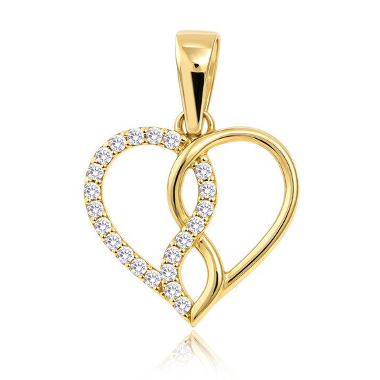 MINET Zlatý přívěsek srdce s bílým zirkonem Au 585/1000 0,90g