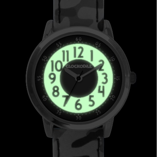 Svítící zelené chlapecké hodinky CLOCKODILE ARMY CWB0031