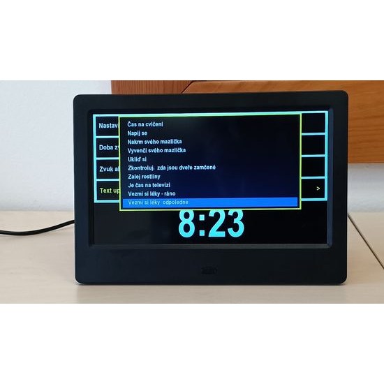 Hodiny NOTE - s kalendářem, textovými a zvukovými upozorněními a fotorámečkem