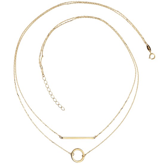 MINET Dvojitý zlatý náhrdelník Au 585/1000 3,15g