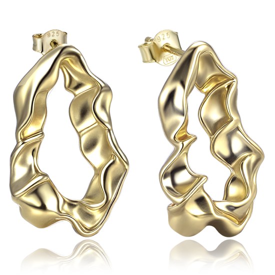 MINET Moderní pozlacené stříbrné náušnice