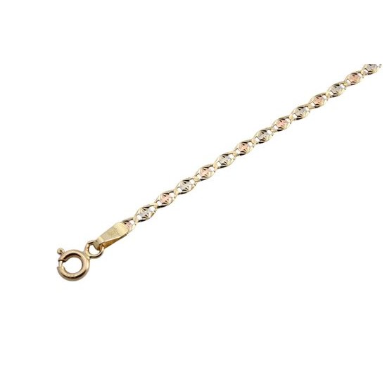 Zlatý 585/1000 náramek vícebarevný žiletkový 1424