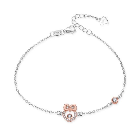 MOISS stříbrný náramek BICOLOR ROSE SOVA
