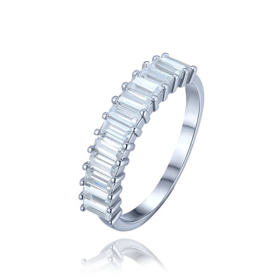 MINET Luxusní stříbrný prsten s bílými zirkony JMAS0293SR