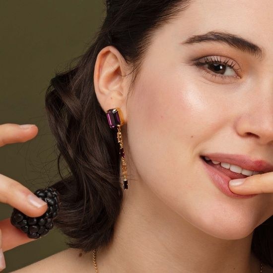 Stříbrné zlacené náušnice Victoria Cruz A3674-11DT