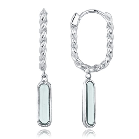 MINET Elegantní zlaté náušnice z bílého zlata se zirkony Au 585/1000 2,45g