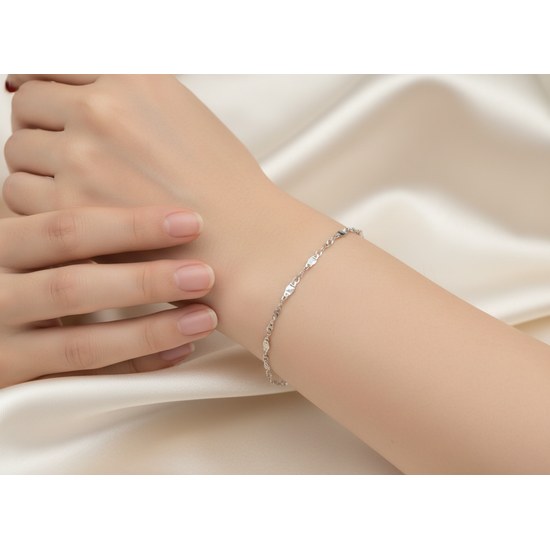 Zlatý 585/1000 náramek z bílého zlata 1995