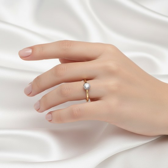 Zlatý prsten se zirkonem