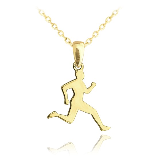 MINET Pozlacený stříbrný náhrdelník BĚŽEC