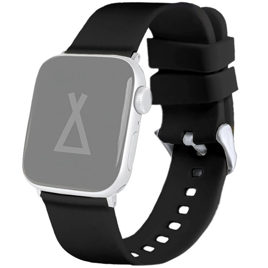 LAVVU Černý silikonový řemínek na hodinky pro APPLE WATCH 42-44 mm