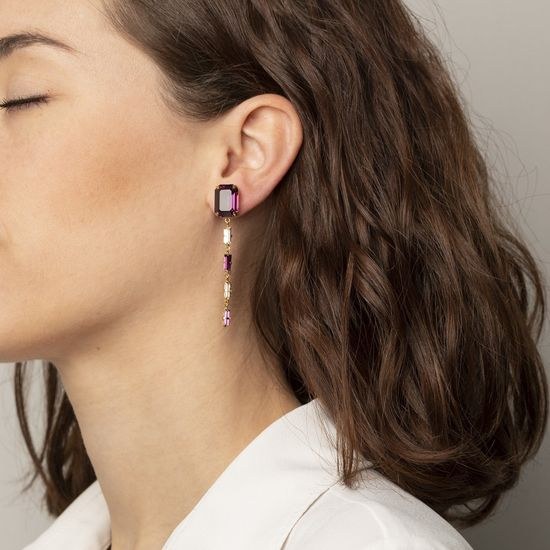 Stříbrné zlacené náušnice Victoria Cruz A3674-11DT