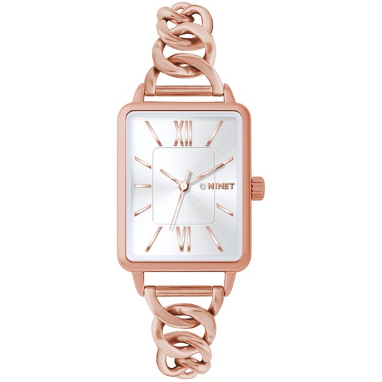 MINET Rosegold dámské hodinky SIENA se rosegold ocelovým řemínkem