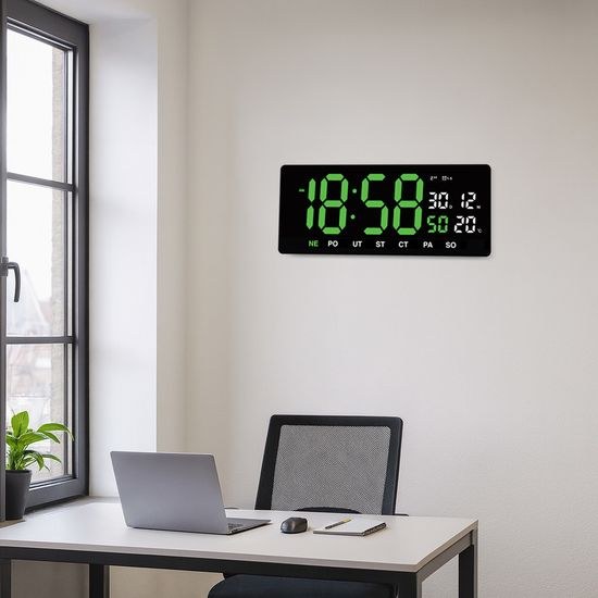 JVD DH3604.4 - Digitální stále svítící hodiny s datumem a dnem v týdnu v češtině