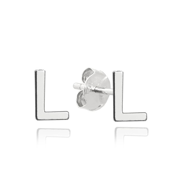 MINET Stříbrné náušnice písmeno "L"