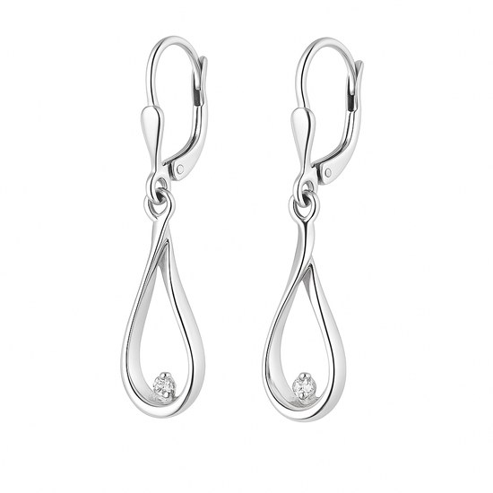 Stříbrné náušnice se zirkonem - visací