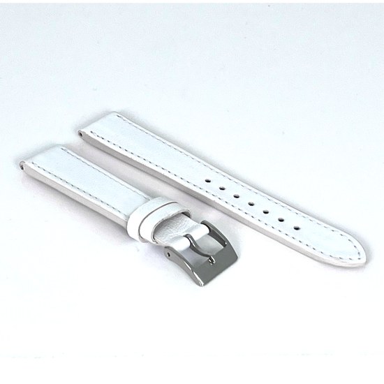 MINET Bílý prošitý řemínek SLIM z luxusní kůže Top Grain - 14