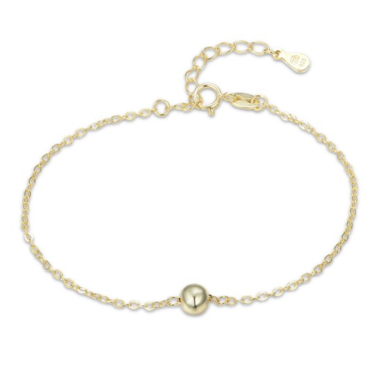 MINET Pozlacený stříbrný náramek kulička 5 mm
