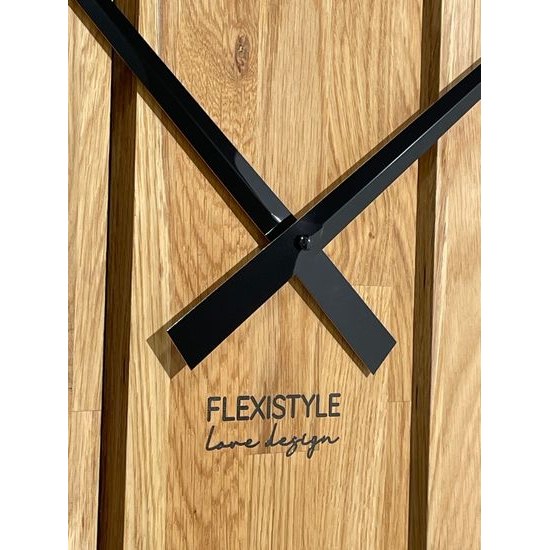 Flexistyle z246 - extra velké 80 cm nástěnné hodiny z přírodního dubu