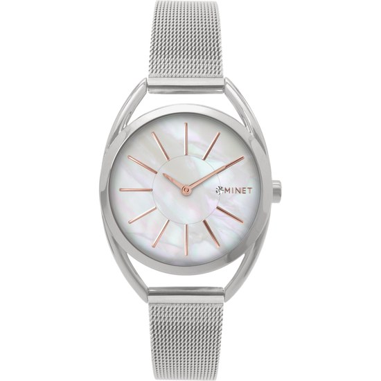 MINET Stříbrné dámské hodinky ICON PEARL MESH MWL5210