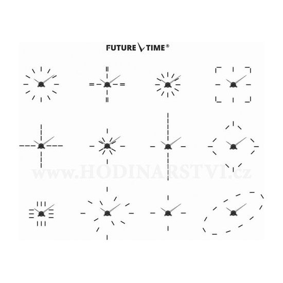 Designové nalepovací hodiny Future Time FT9600CO Modular copper 60cm