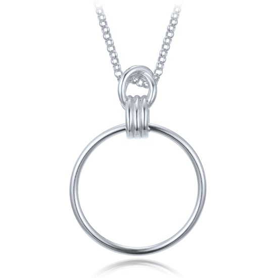 MINET Moderní stříbrný náhrdelník kruh