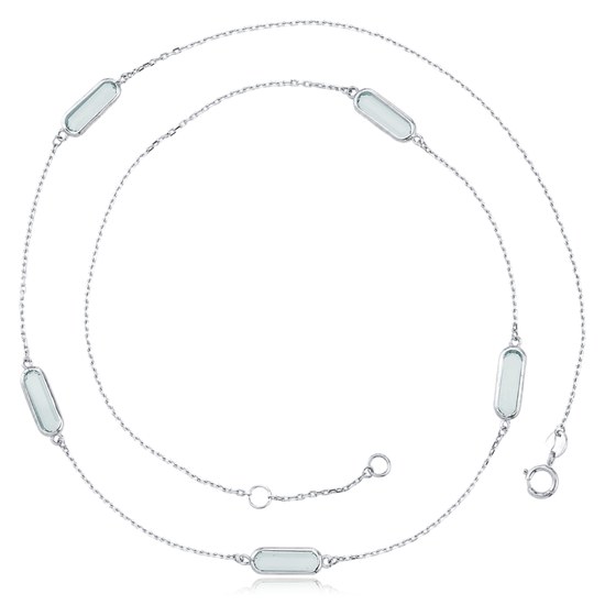 MINET Elegantní náhrdelník z bílého zlata s modrými kameny Au 585/1000 2,90g